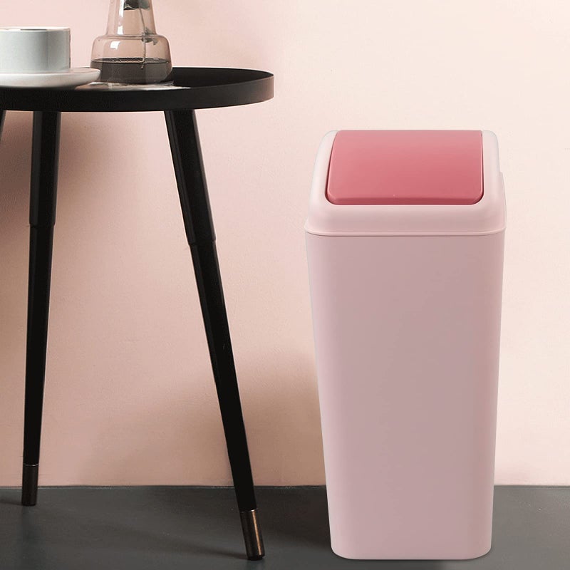 Kekow 4.5 Gallon Small Plastic Trash Can, Swing Lid Waste Can, Pink - Image 5